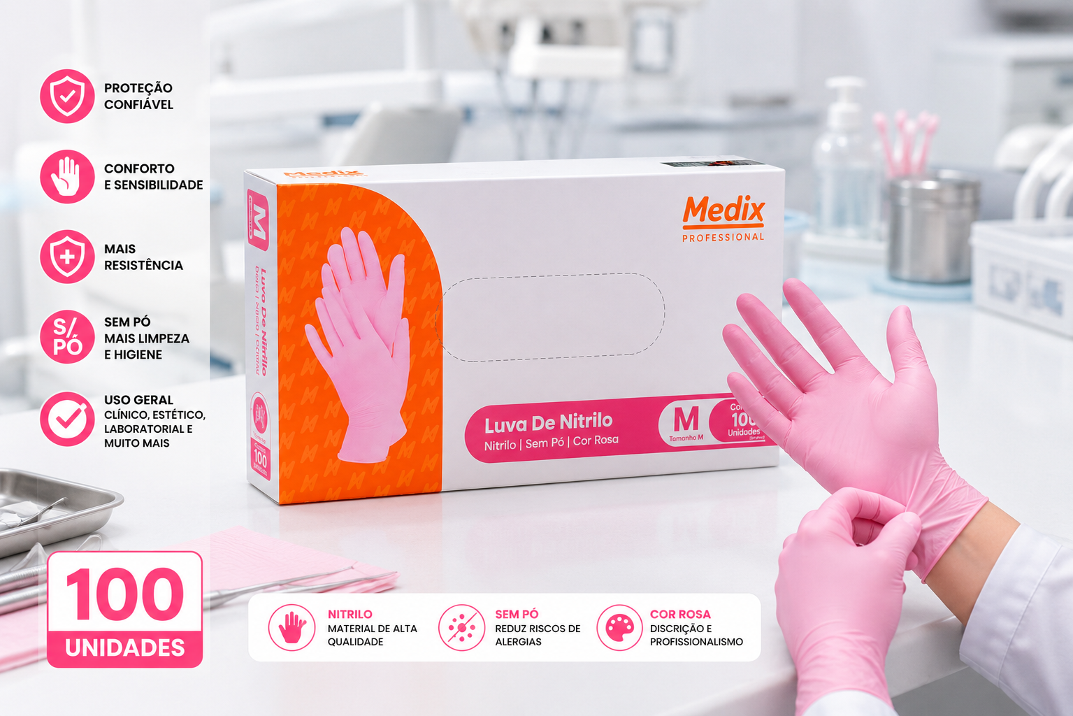 Luvas distribuídas pela SAFY Medical Supply